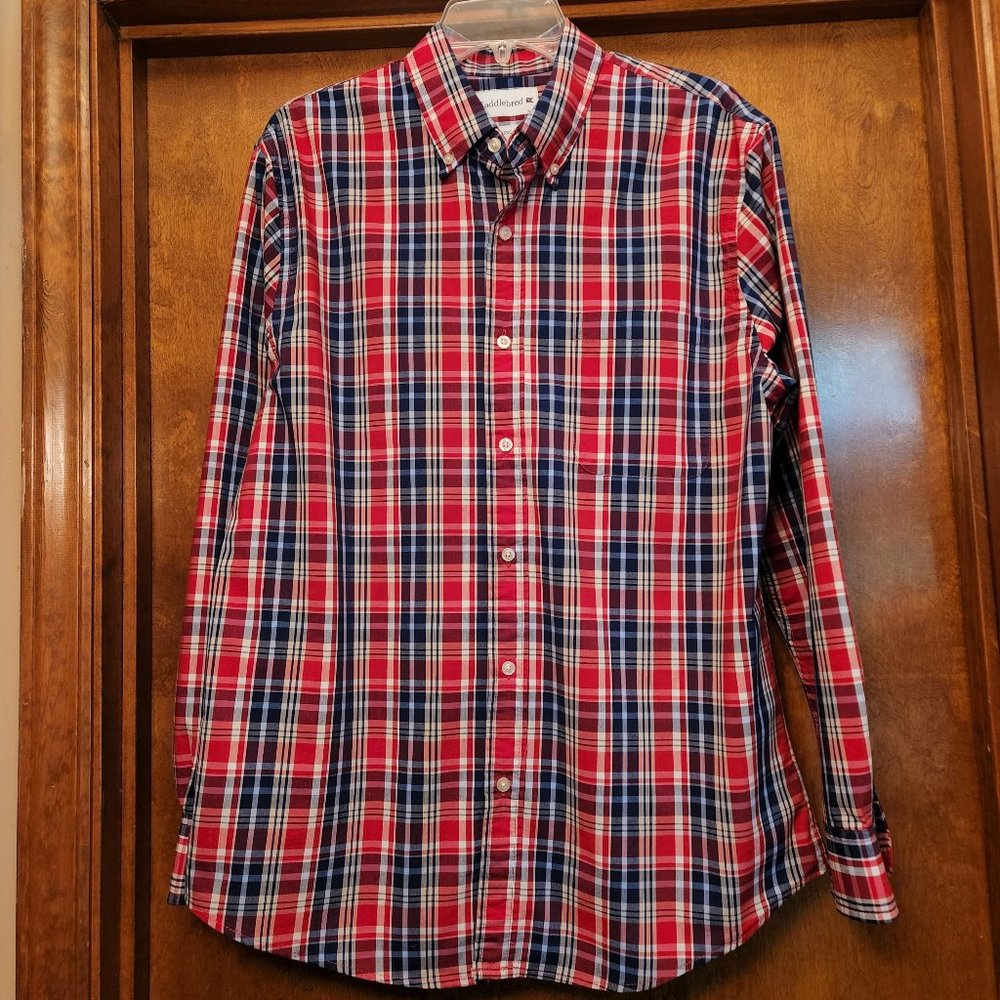 Saddlebred Men's Long Sleeved Plaid Button Down Shirt - SzM